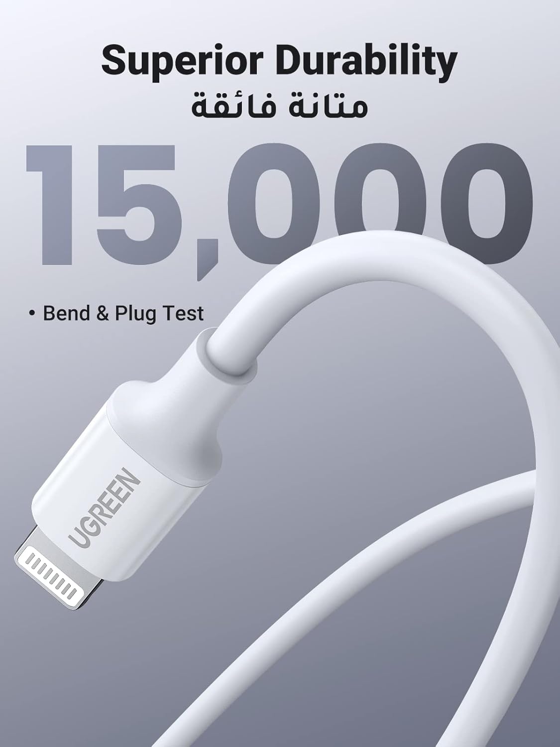كابل UGREEN USB-C إلى Lightning معتمد MFi | شحن سريع PD