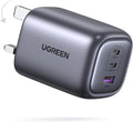 شاحن UGREEN Nexode 65W GaN | شاحن سريع USB-C ثلاثي المنافذ مع شوكة قابلة للطي
