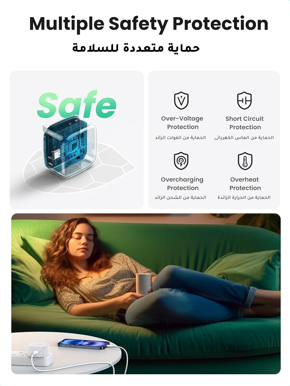 شاحن UGREEN USB-C سريع 20W | محول PD للآيفون والهواتف