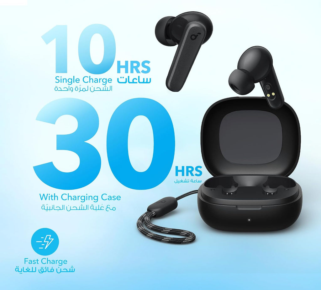 سماعات Anker Soundcore P20i | بلوتوث 5.3، باس قوي، بطارية حتى 30 ساعة، مقاومة للماء IPX5